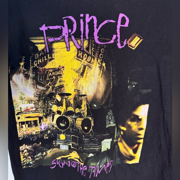 Original Official Vintage Prince Sign o’ the Times Black Tee Sz. Medium Unisex - Picture 2 of 5